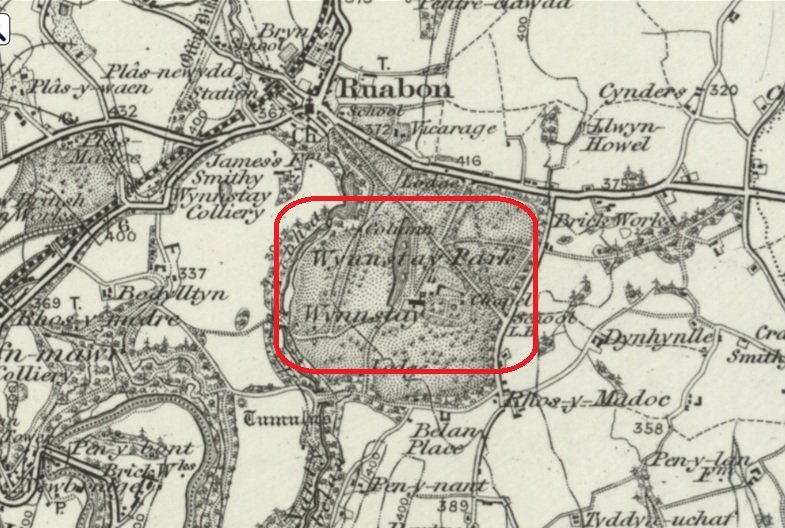 Ruabon - Wynnstay Park : Map credit National Library of Scotland